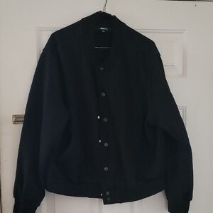 Fashion Nova Classic Black Bomber Jacket